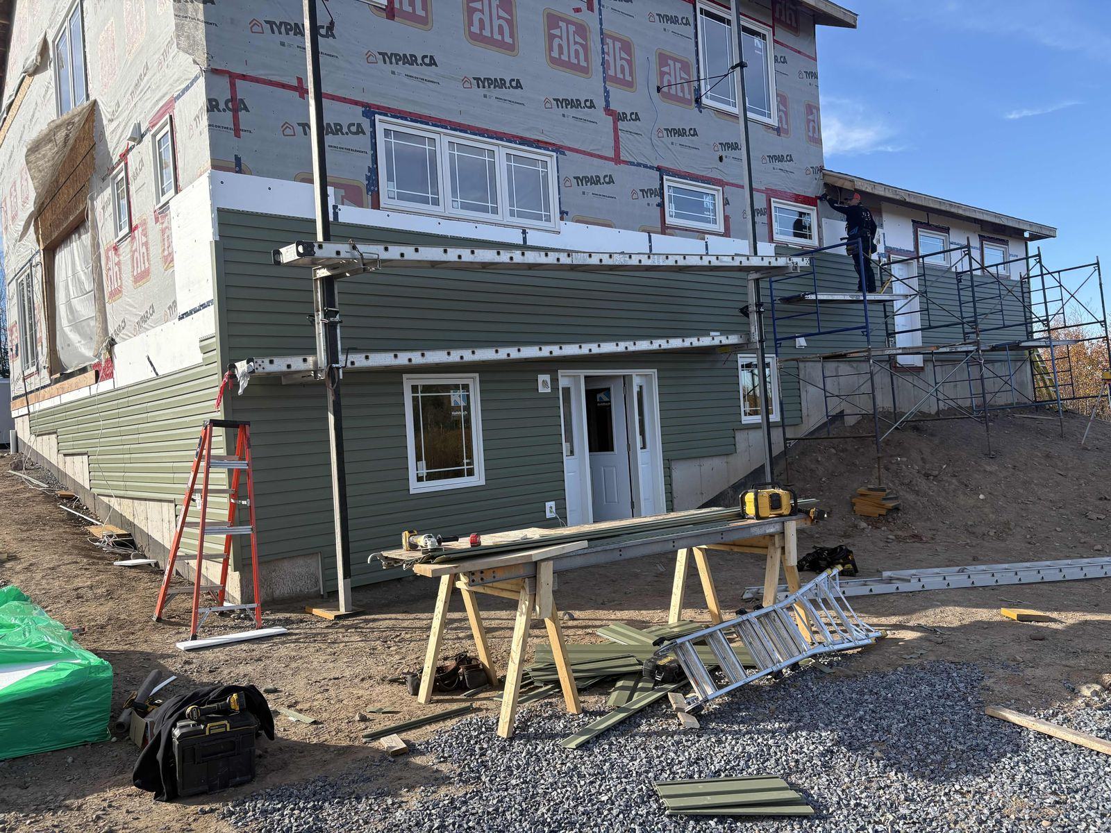 Siding going on