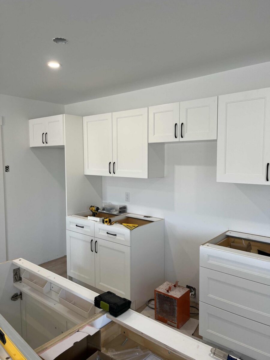 Custom kitchen cabinetry going in