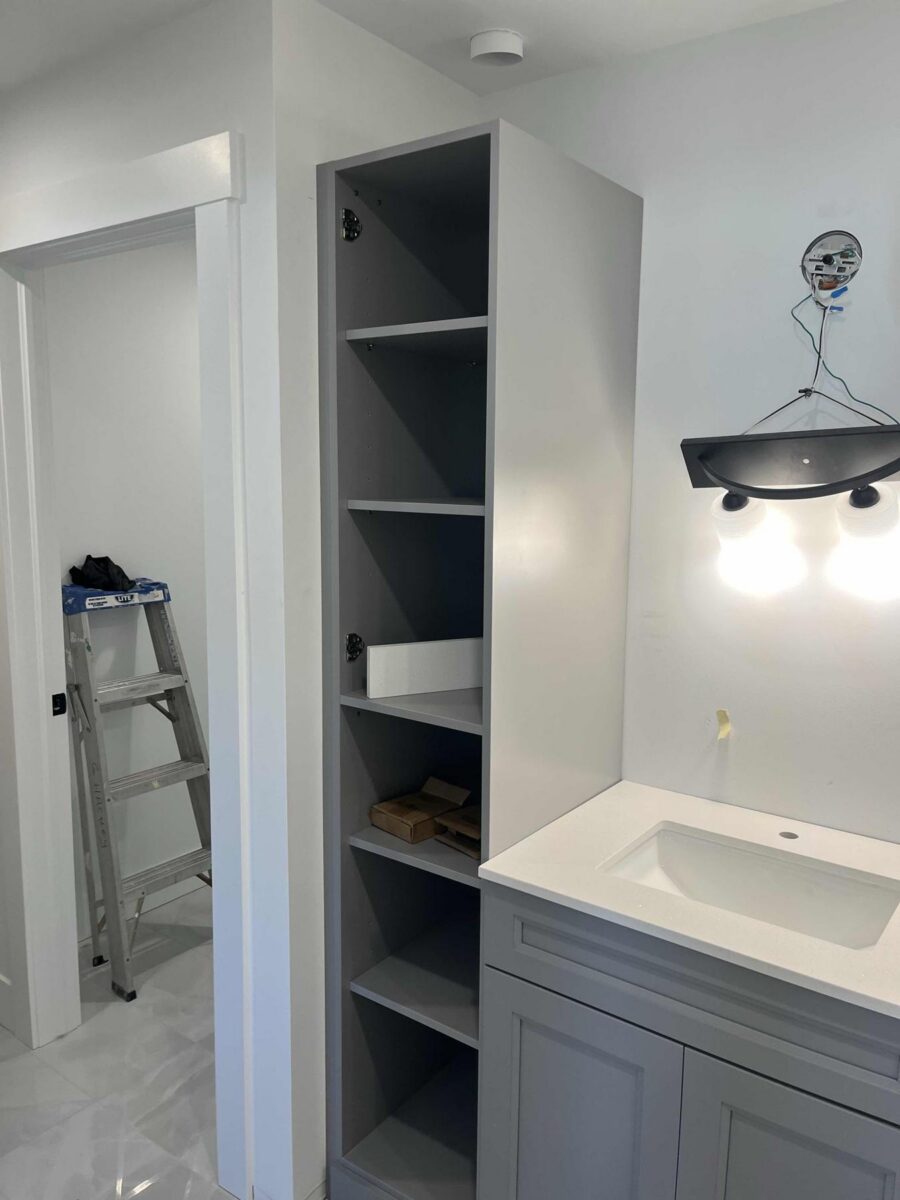 Custom closet built-ins and vanity