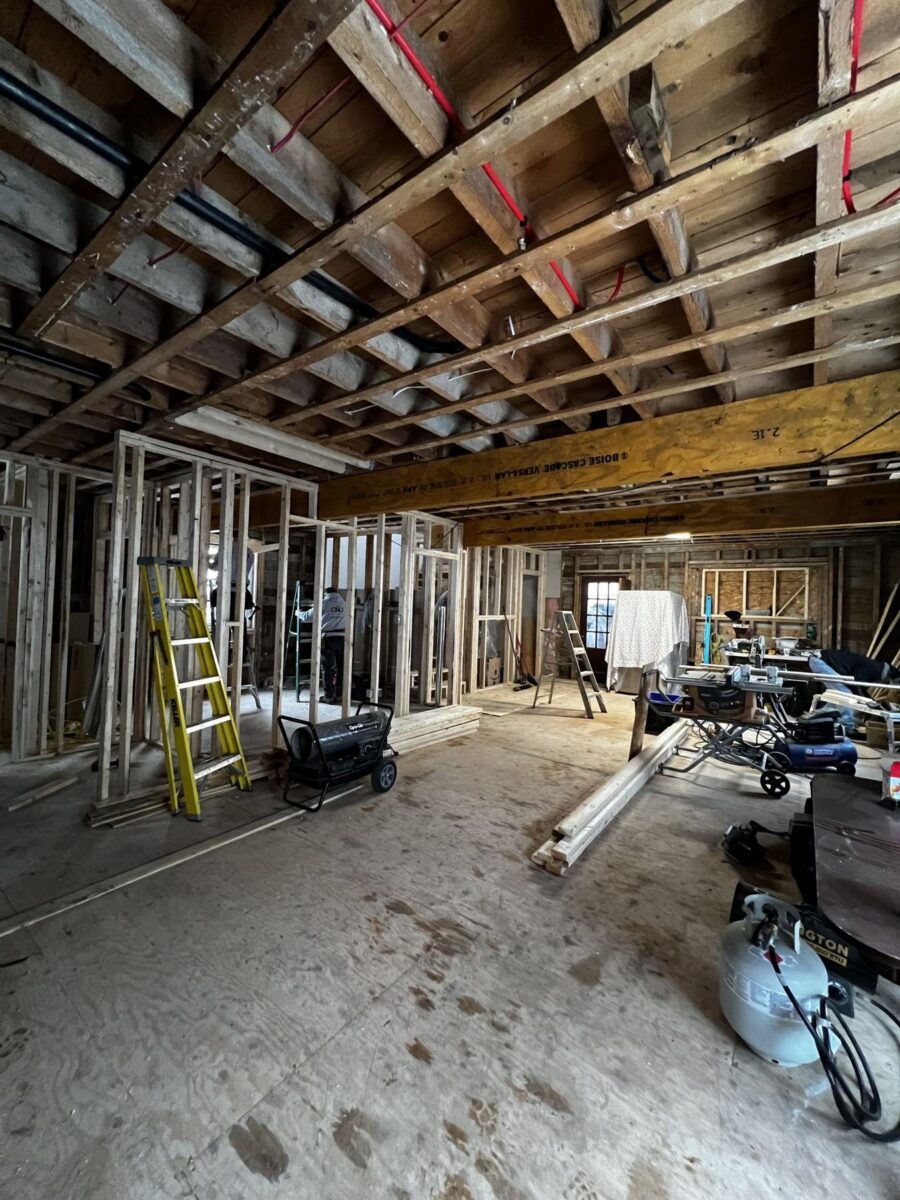 Existing home gutted to the studs