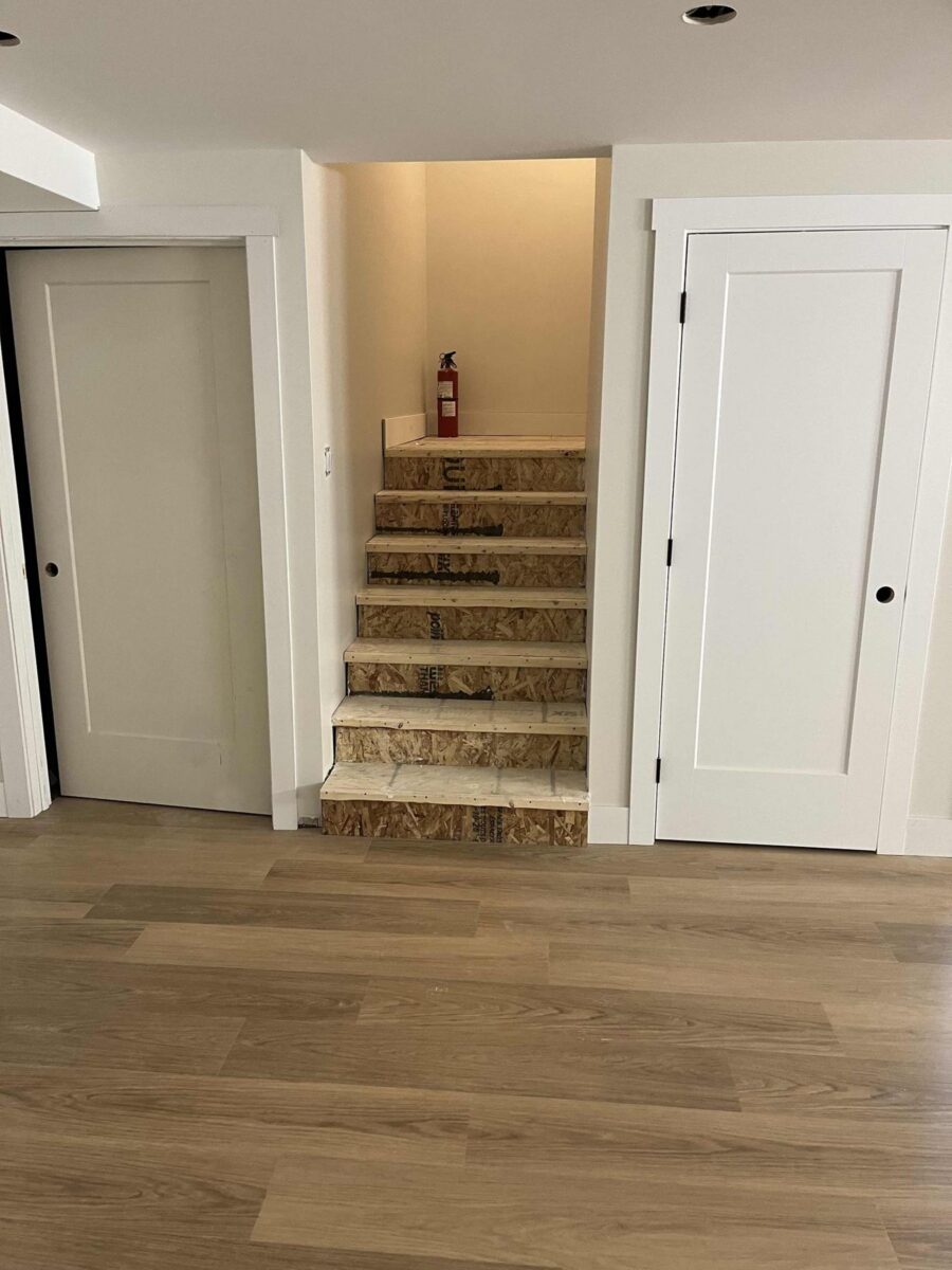 Finished stair and doors