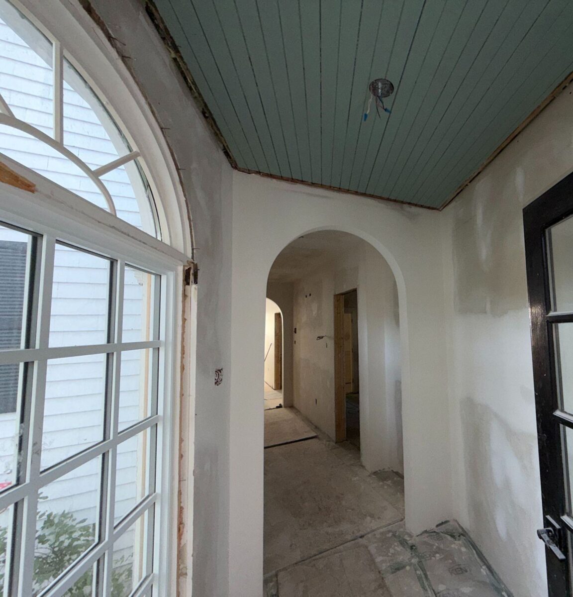 Arched windows and new hallway