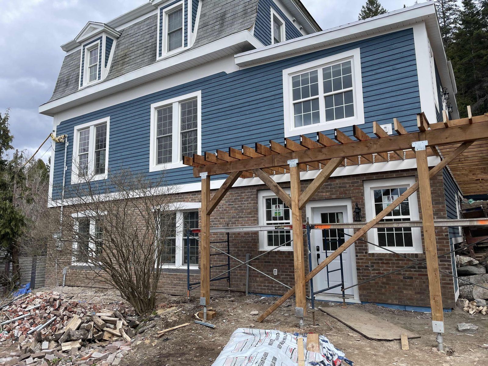 Framing the addition and covered entry