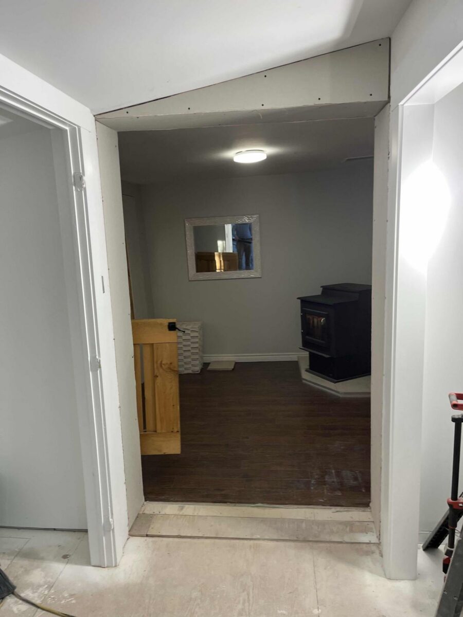 Finished interior doorway