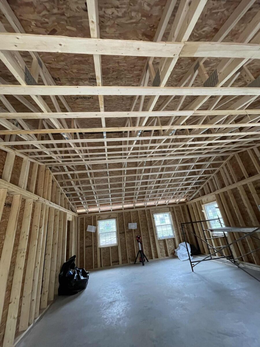 Addition framing with vaulted ceiling